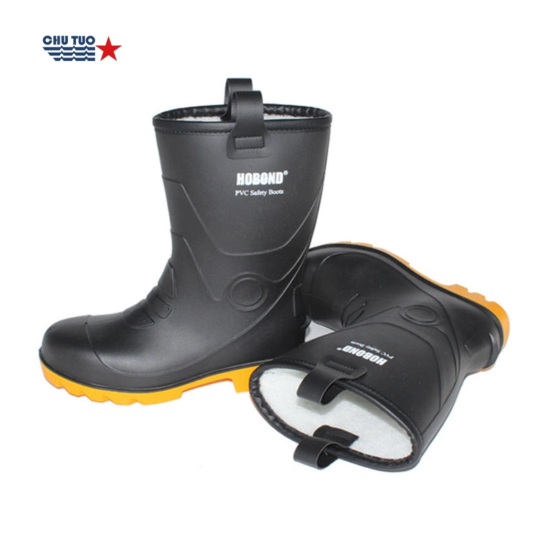 Winter USD Boots Rubber with Steel Toe, Long Size PVC Winter Boots