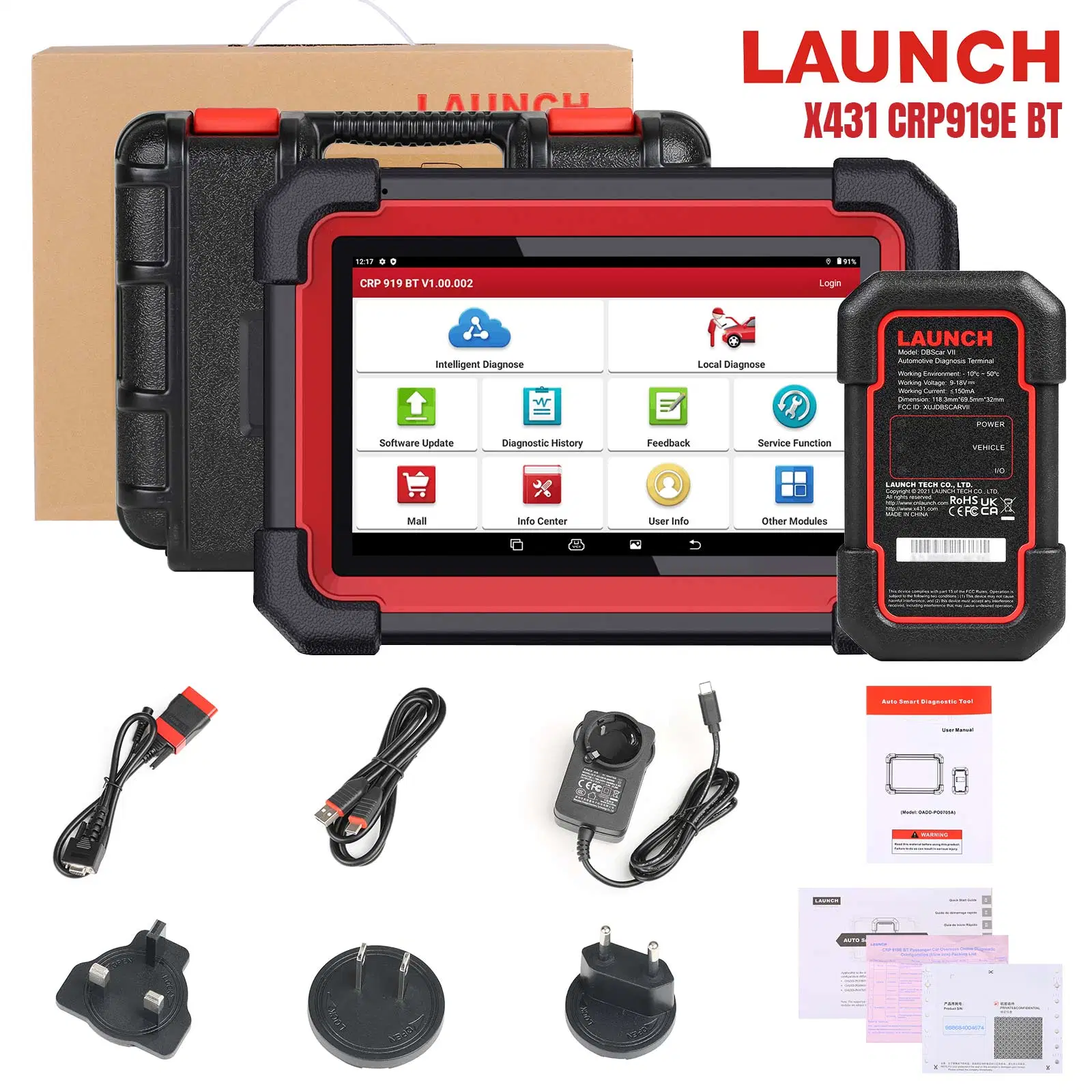 2023 Launch Crp919e Bt Diagnostic Scanner with Bluetooth Supports Can Fd Doip and ECU Coding Global Version