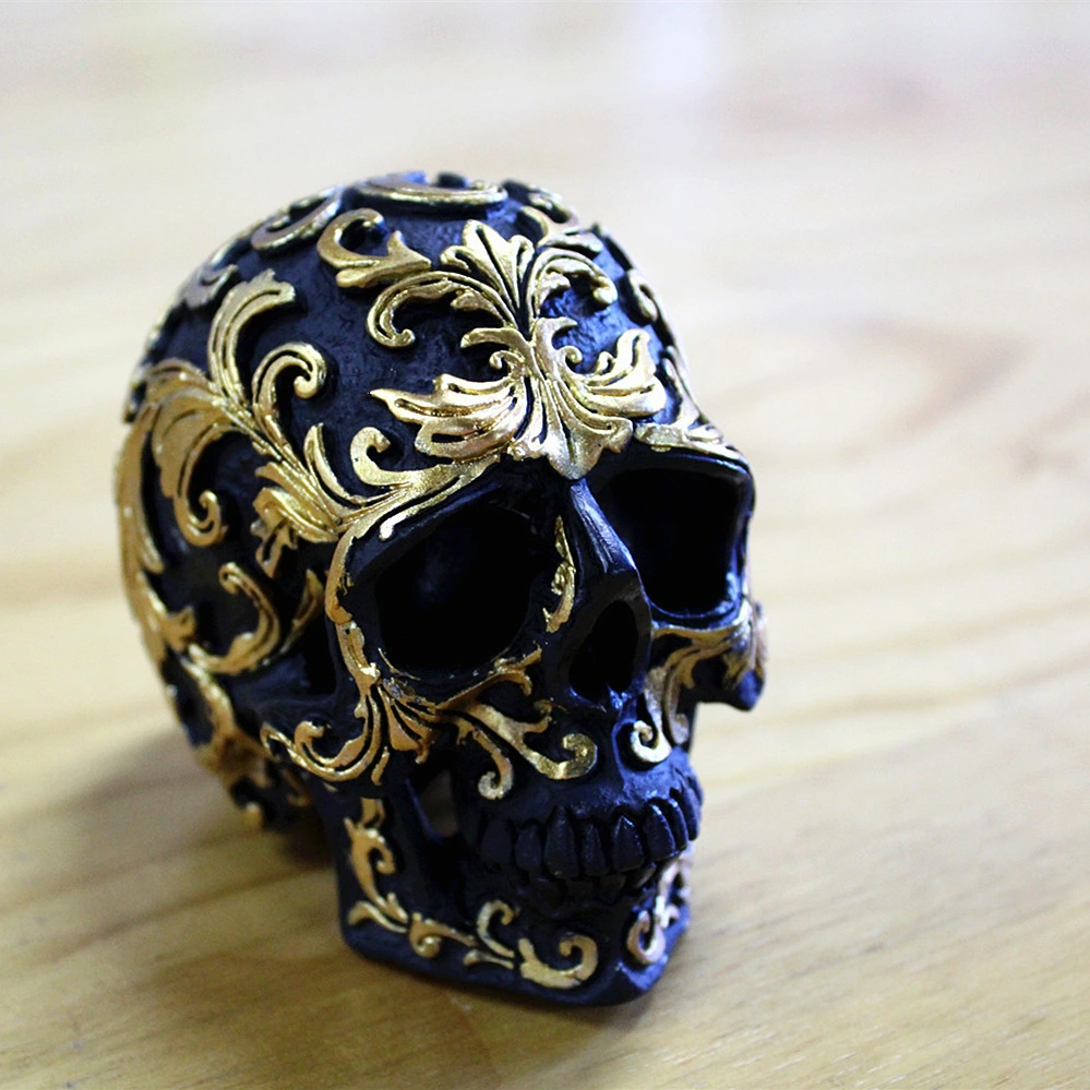 Creativo Pequeno Skull decoração Rose Gold Art maquiagem Home Halloween Suprimentos para festas