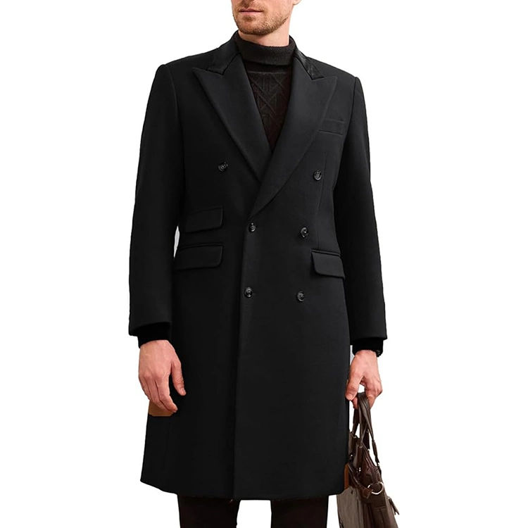 Spring and Autumn New Double-Breasted Trench Coat Men's Fashion Handsome Coat English Style Long Overcoat for Men