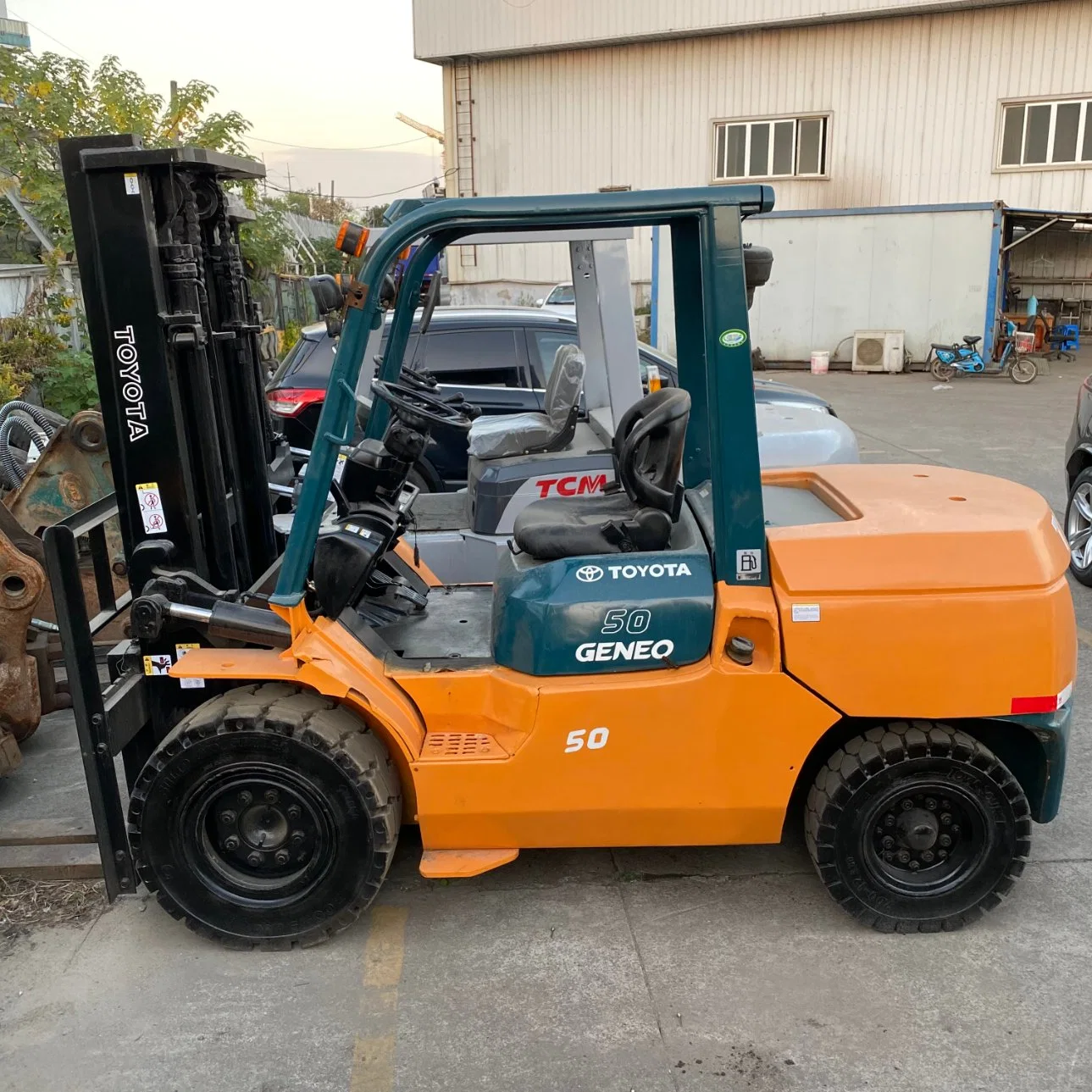 Utilizado em Toyotaa, 5 toneladas, 7 f, elevação do carro elevador de segunda mão Equipamento