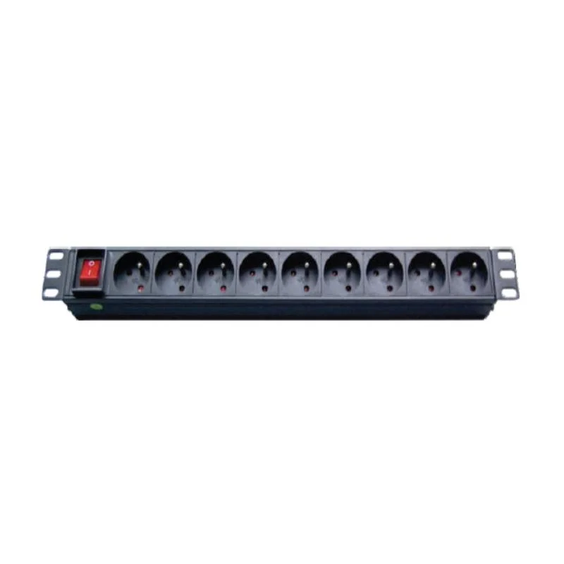 6/8/10/12 Ports French PDU with Single Light Surge Protection for Vertical Horizontal Rack