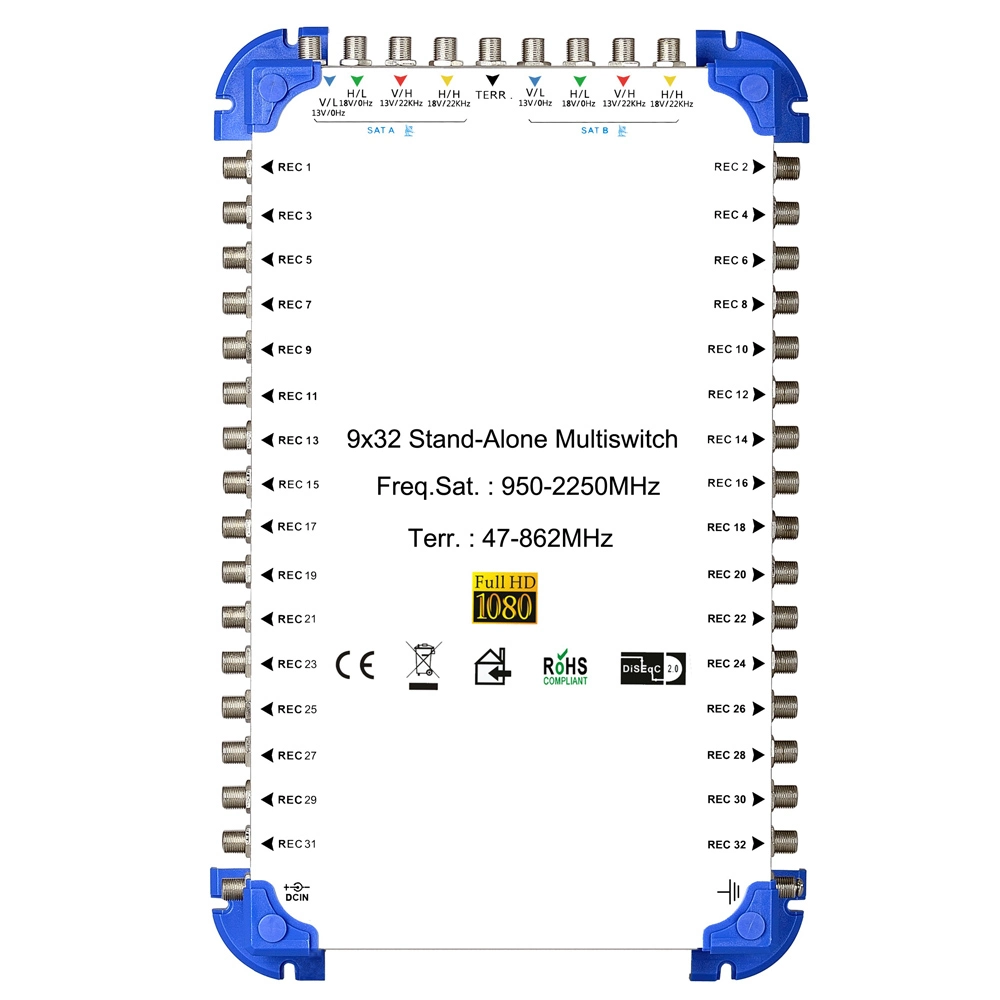 9X8 Stand-Alone Diseqc Switch Satellite Cascade Multiswitch