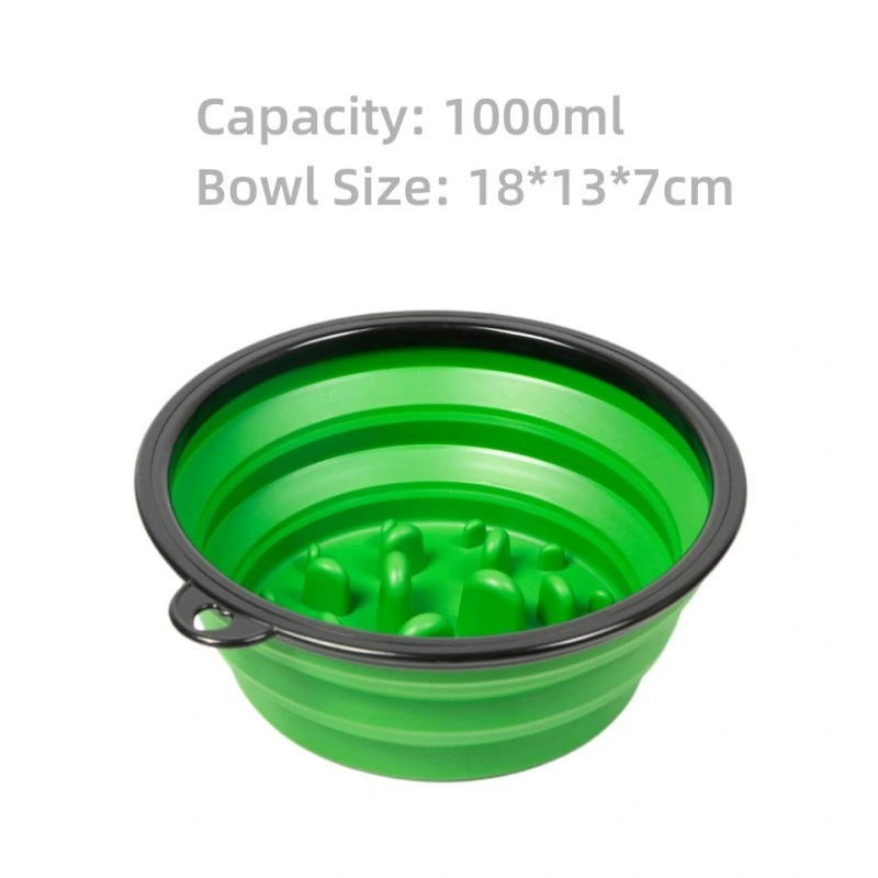 Wholesale/Supplier Collapsible Slow Feeder Pet Bowl Outdoor Travel Water Drinking