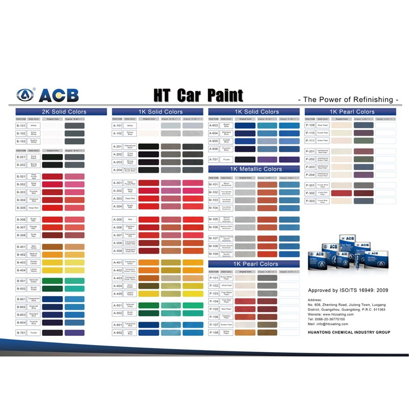 Quick Drying Acb 1K Car Paint Color Hot Sale Basecoat Manufacturer