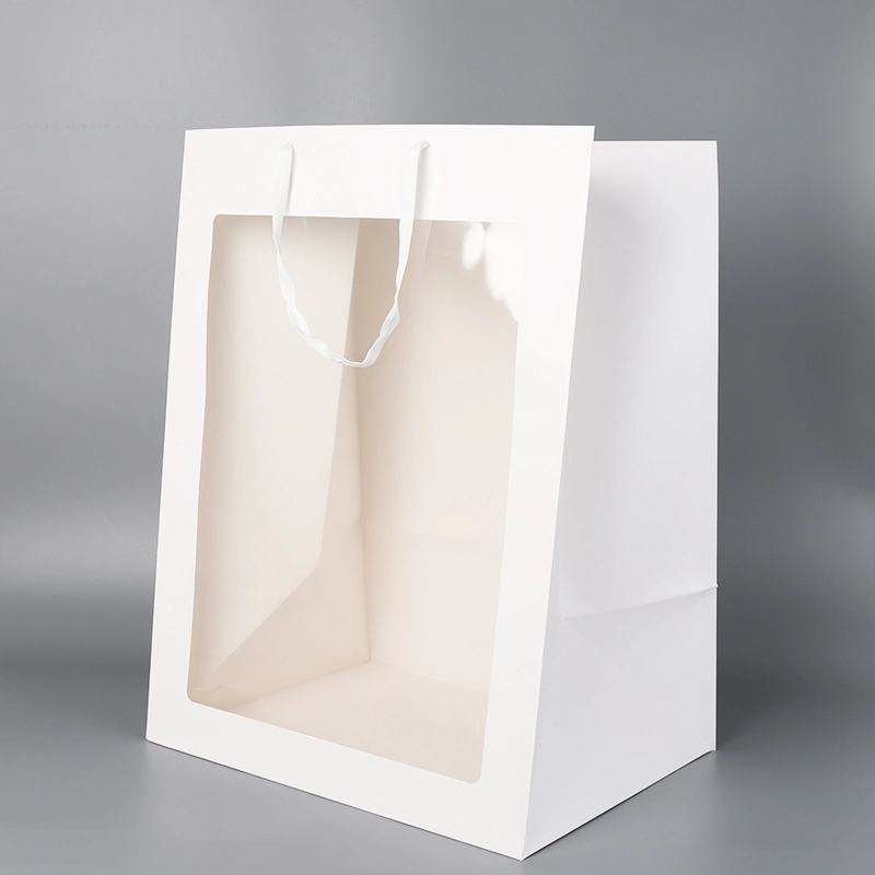 in Stock Wholesale/Supplier Extra Large Size Gift Tote Carrier Shopping Paper Packaging Bag with Window