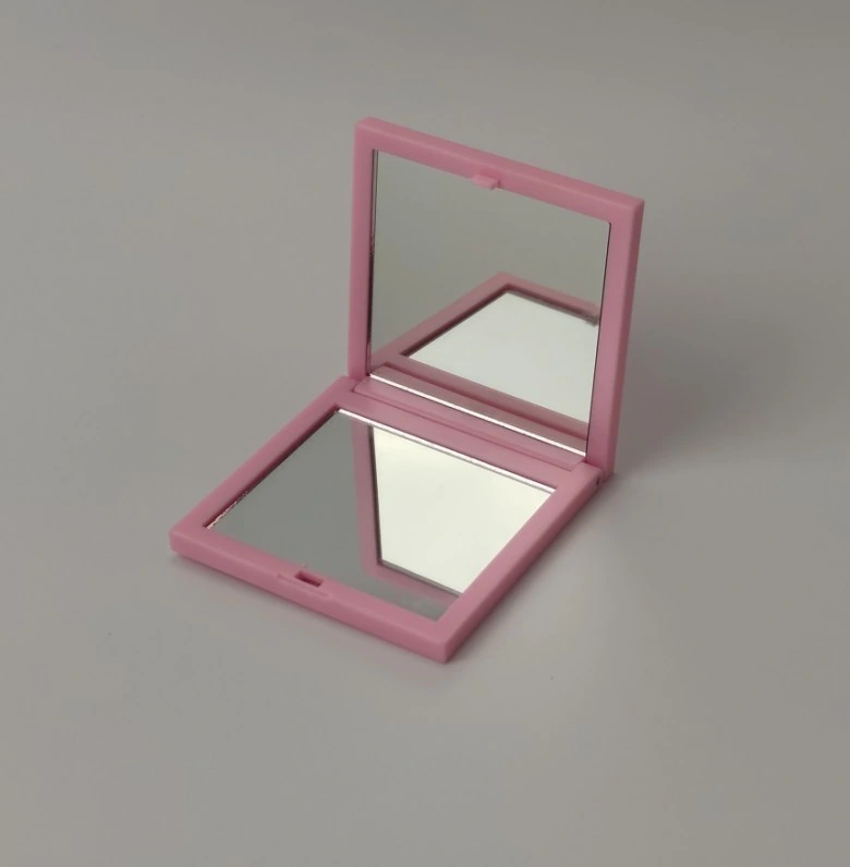 Espejo de bolsillo cuadrado de plástico plegable personalizado espejo de maquillaje cosmético Espejo compacto cuadrado con logotipo personalizado