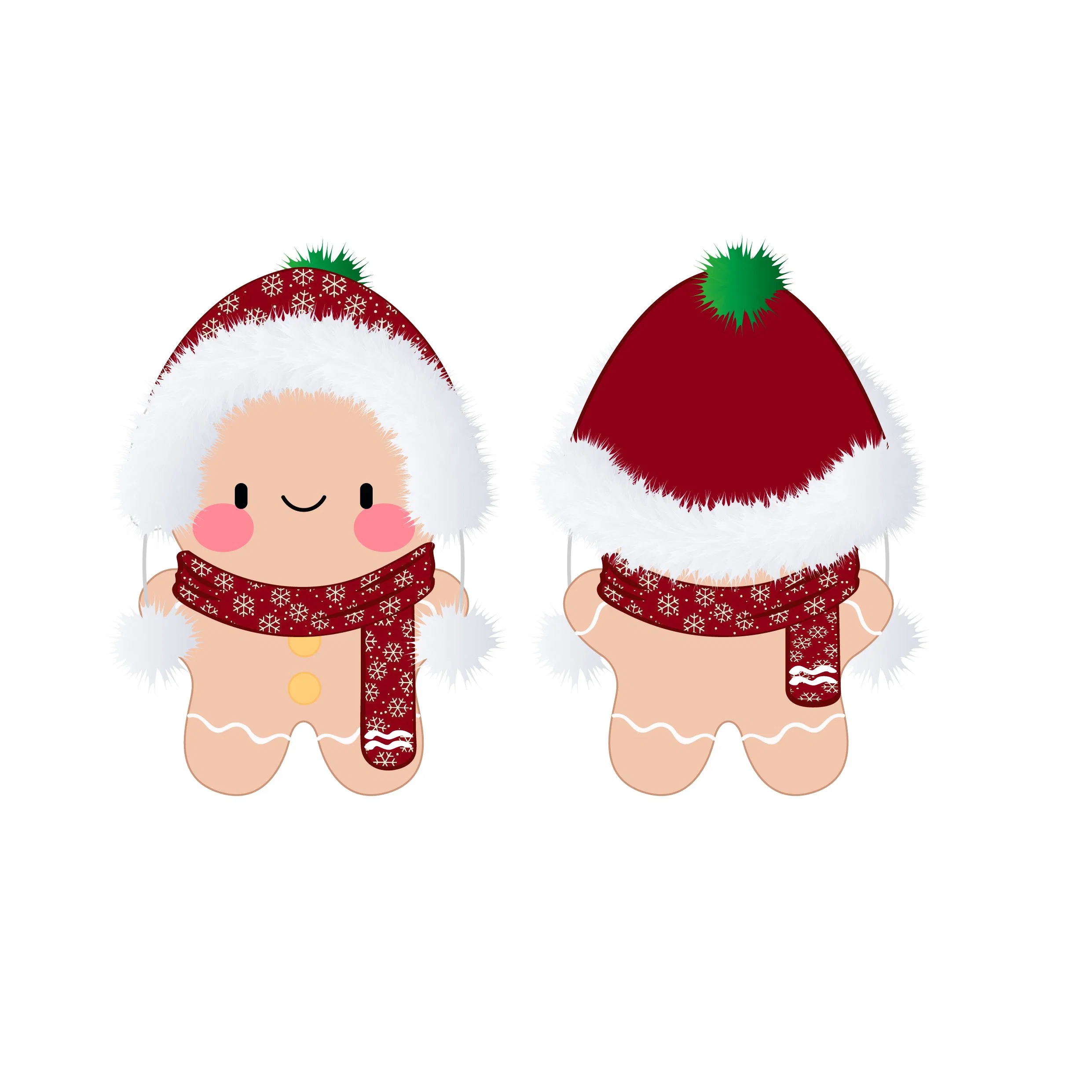 Navidad personalizado Peluches Peluche con sombrero y pañuelo rojo de la Navidad
