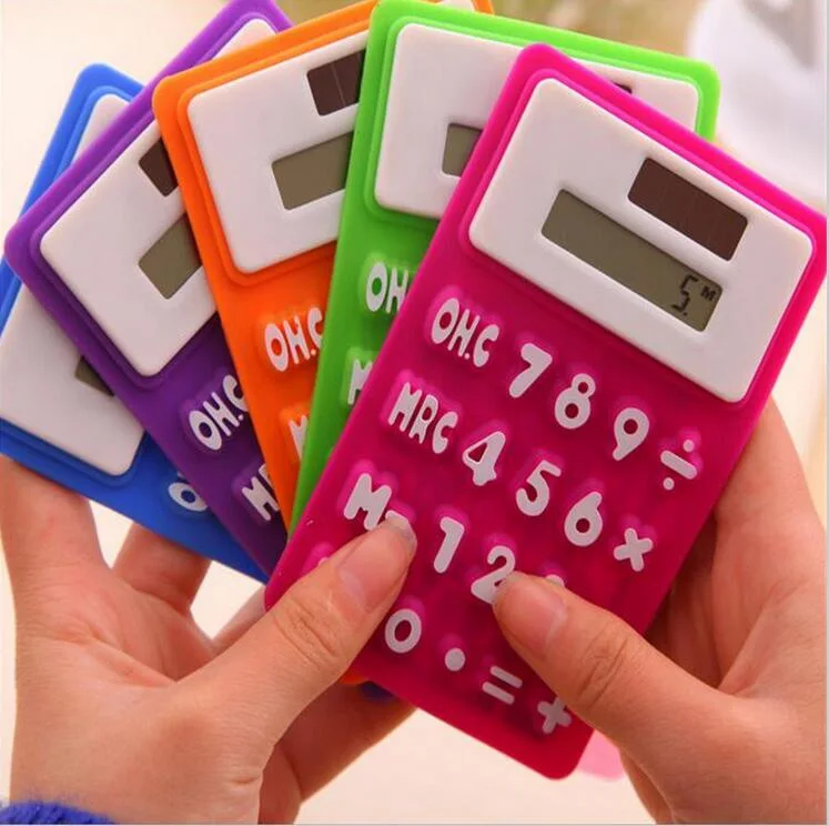 Portable 8 Digits Refrigerator Magnetic Silicone Foldable Calculator
