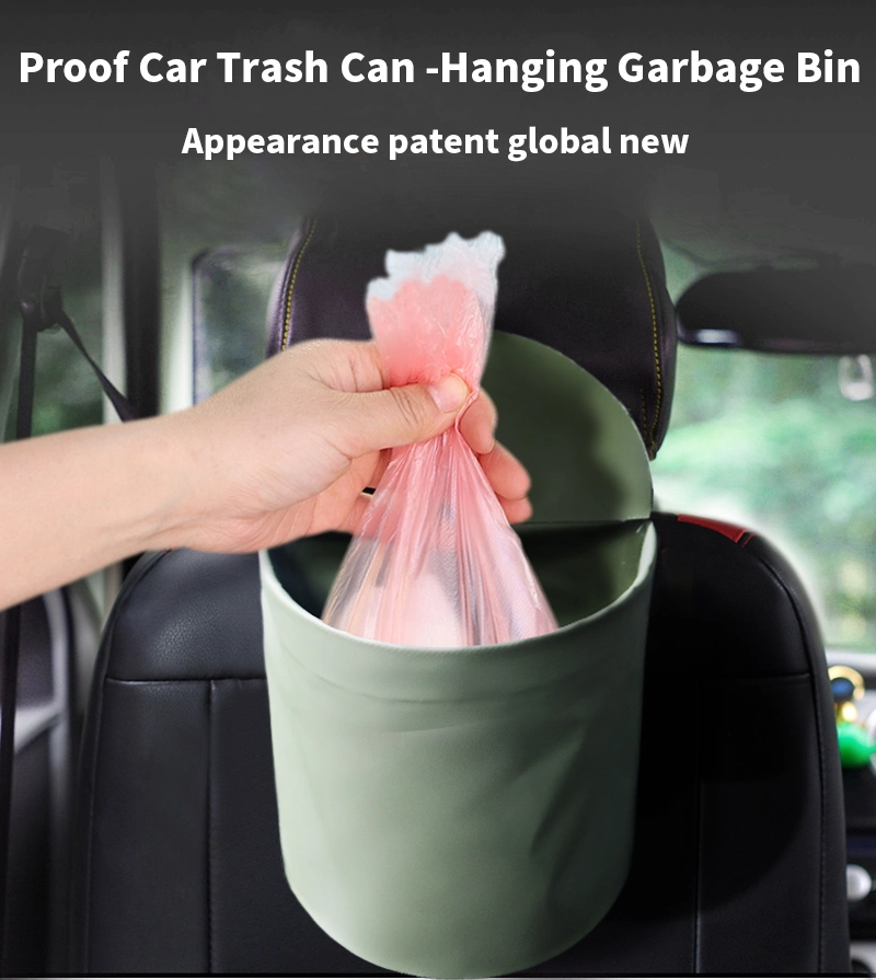 Kinggear Folding Mini Trash Can Storage Bag Hanging PVC Material Waterproof Car Folding Storage Trash Can