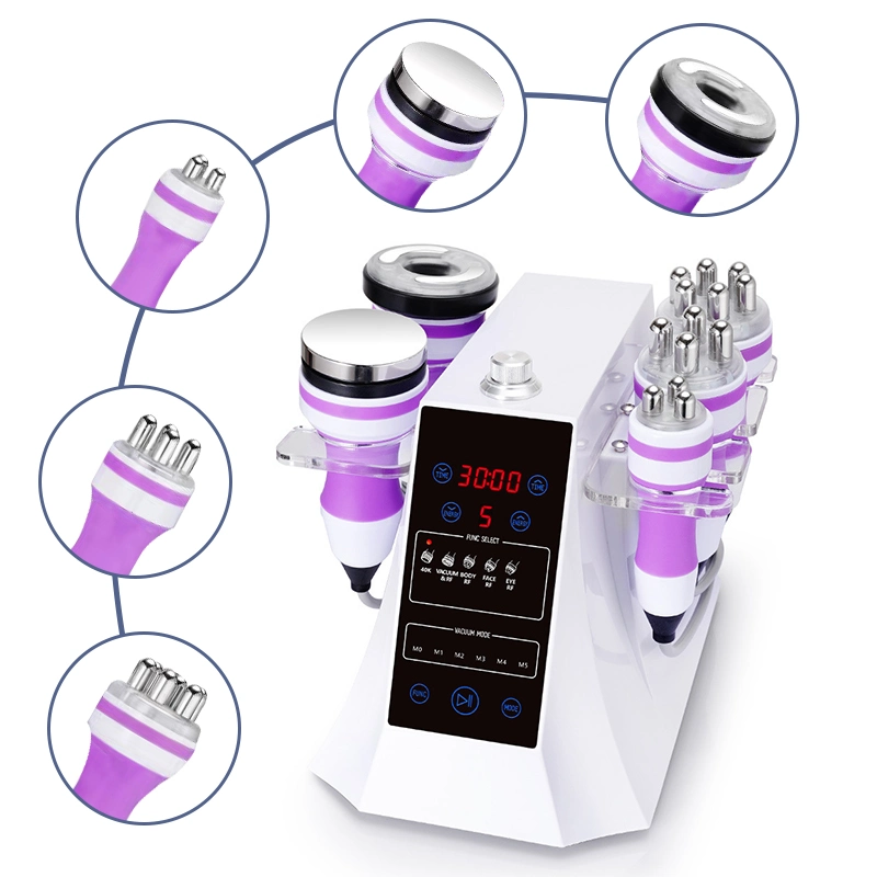 Beauty Equipment 5 in 1 Ultrasonic RF Weight Loss Body Slimming Machine 40K 80K Cavitation Vacuum System