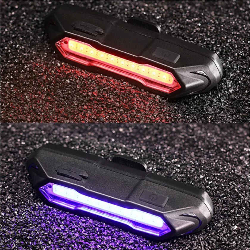 Wholesale/Supplier Road Mountain LED Emergency Bicycle Rear Warning Lighting USB Rechargeable Dual Color Bike Front Taillight Rechargeable LED Bike Light