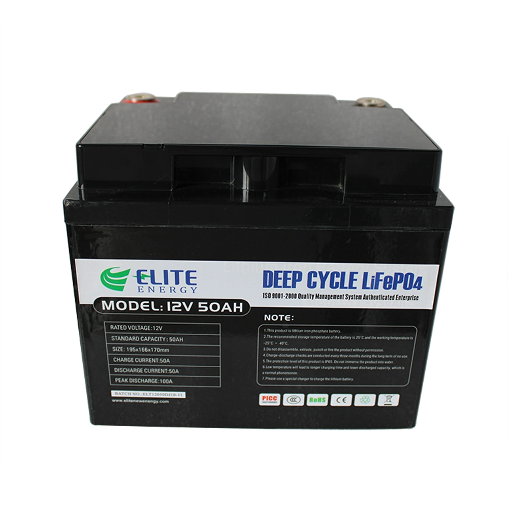 Elite Top Quality Lithium-Ion Battery Pack 12V 50ah Li-ion LiFePO4 Battery for Scooter/Motorcycles