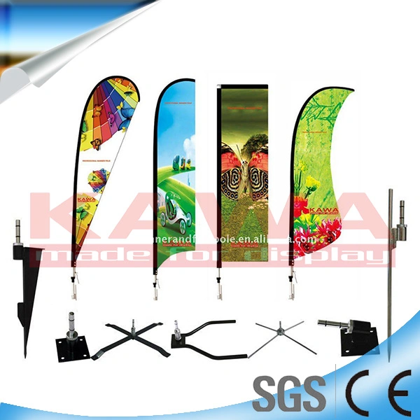 8FT Advertising Exhibition Event Promotional Usage Outdoor Feather Flutter Swooper Flag Flying Beach Flag Banner Stand Teardrop Flag