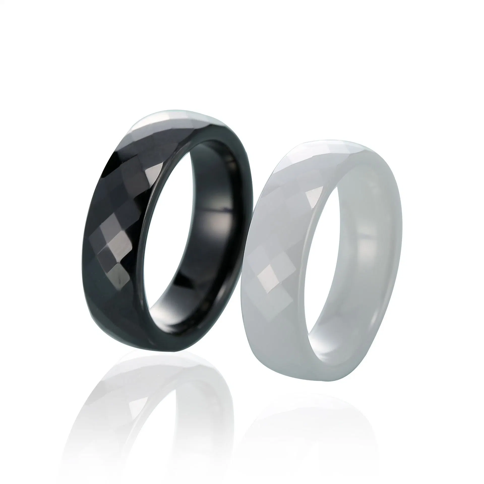 4mm 6mm 8mm Black Ceramic Wedding for Men Women Couple Band Ring