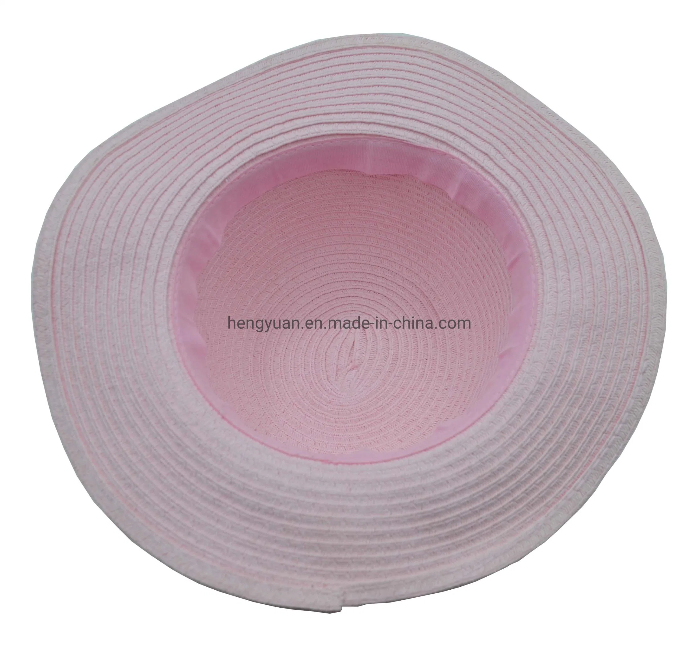 Wholesale/Supplier Pink Children Straw Hats with White Bowknot Fashion Tape BSCI, Oeko Tex