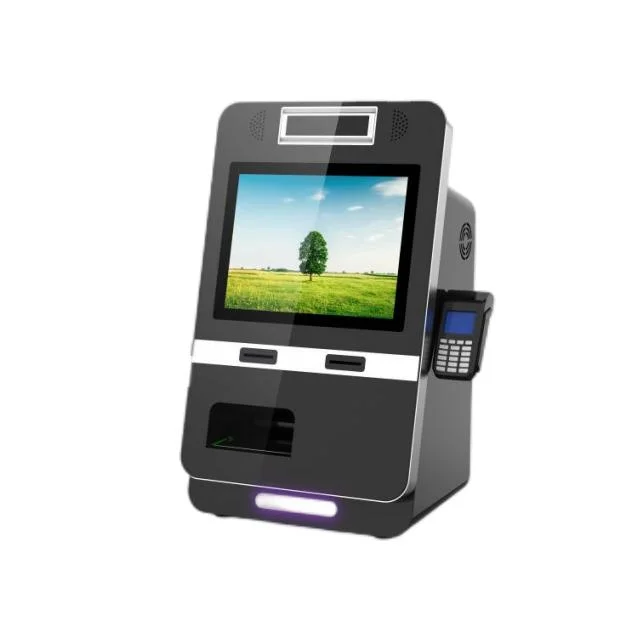 Desktop Touch Screen Hotel Check in Kiosk Self Payment Kiosk Bill Acceptor Queuing System Kiosk