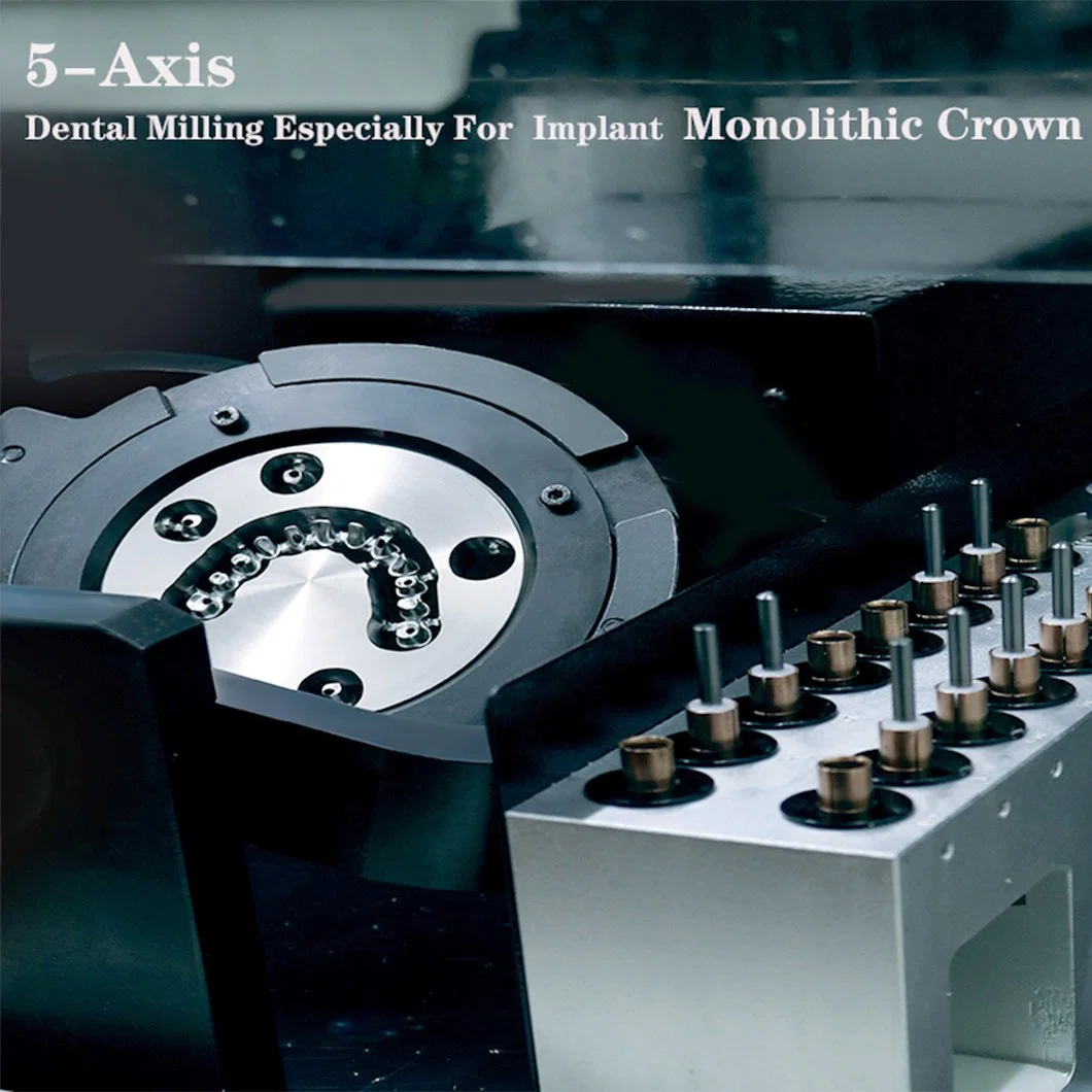 Dental Lab Equipment CAD Cam Implant Crown 5axis Dental Wet Milling Machine for Titanium Premill Abutment