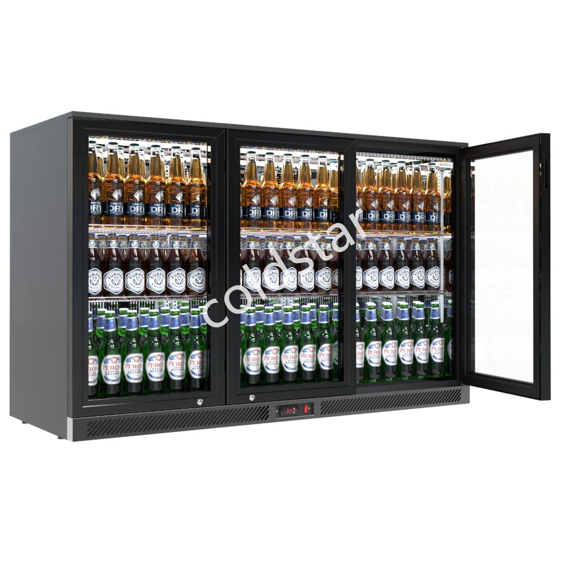 Commercial Hotel 3 Glass Door Display Mini Refrigerator Drink Fridge Beverage Cooler