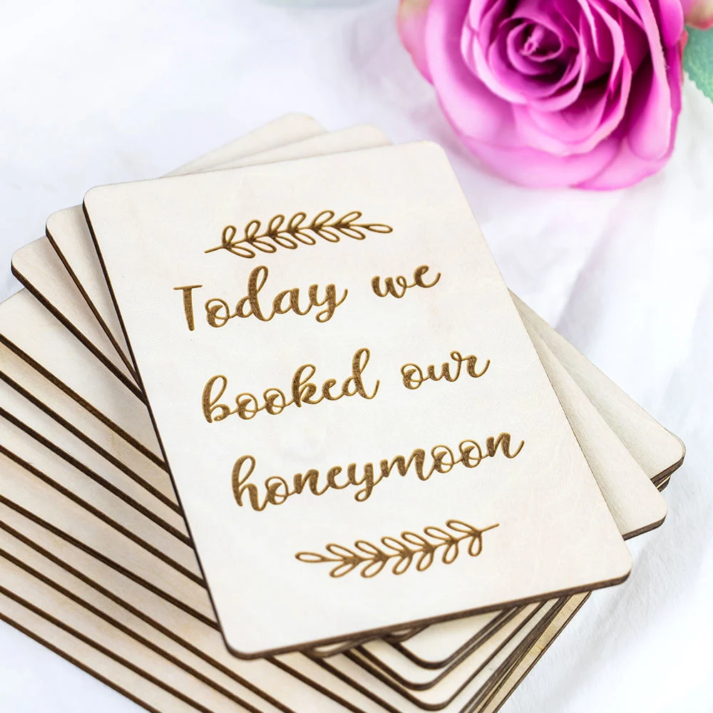 Laser Cut and Engraved Wedding Countdown Cards