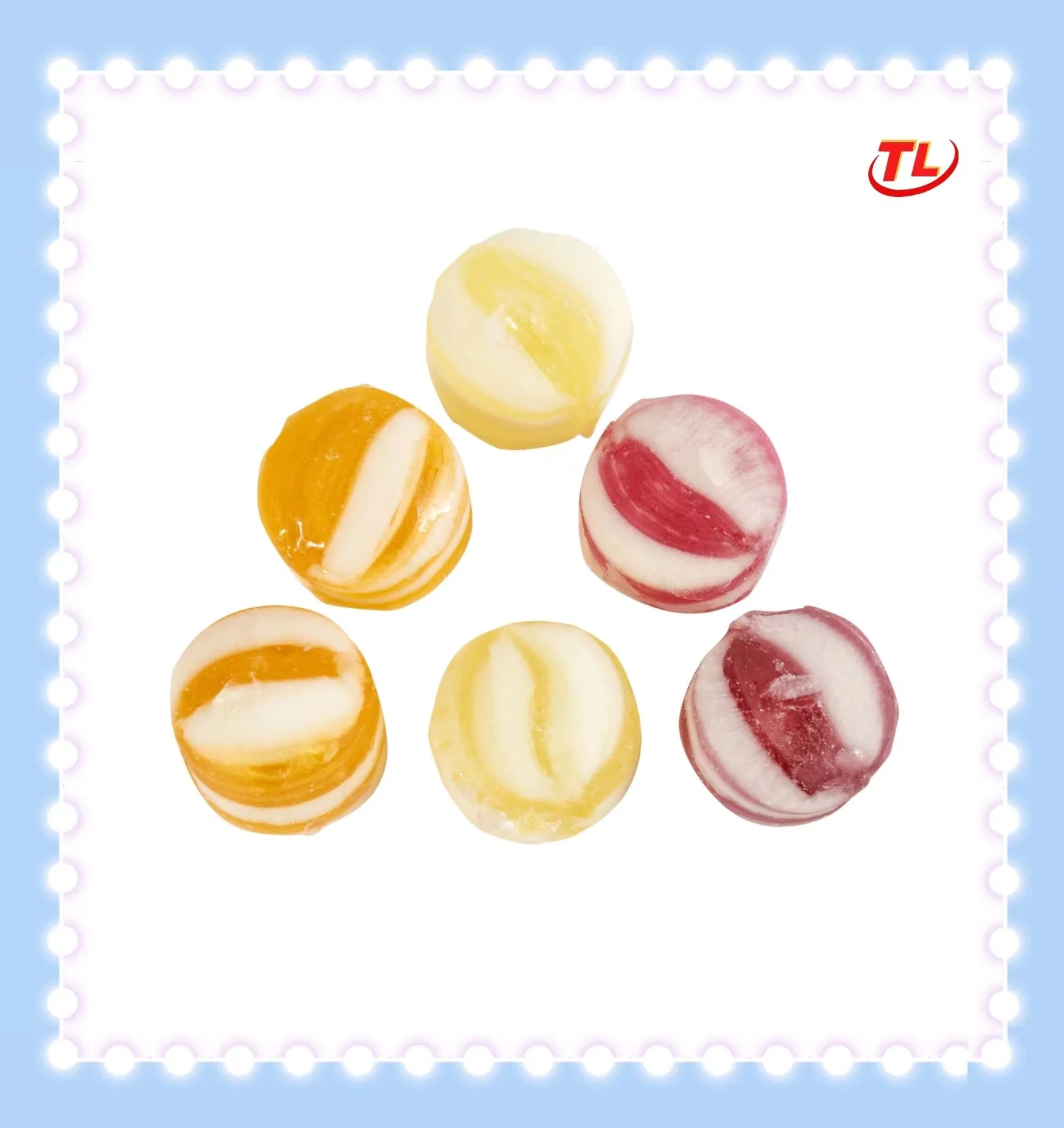 Round Sweets Candy with Pineapple Orange Anise Raspberry Flavour with Factory Price