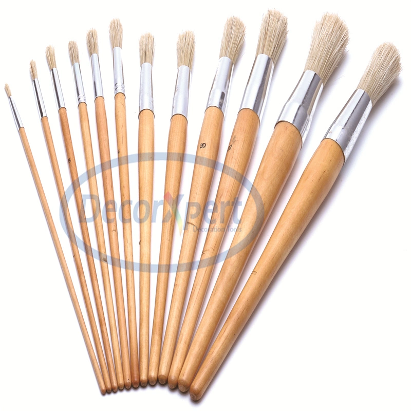 Artist Brush Blanch White Bristle with Wooden Handle