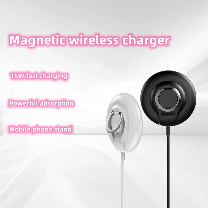 New Mobile Phone Ring Holder Portable 15W Magnetic Wireless Charger