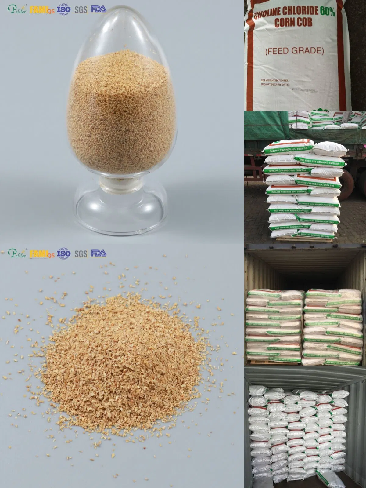 Poultry Feed Choline Chloride 60% Corn COB