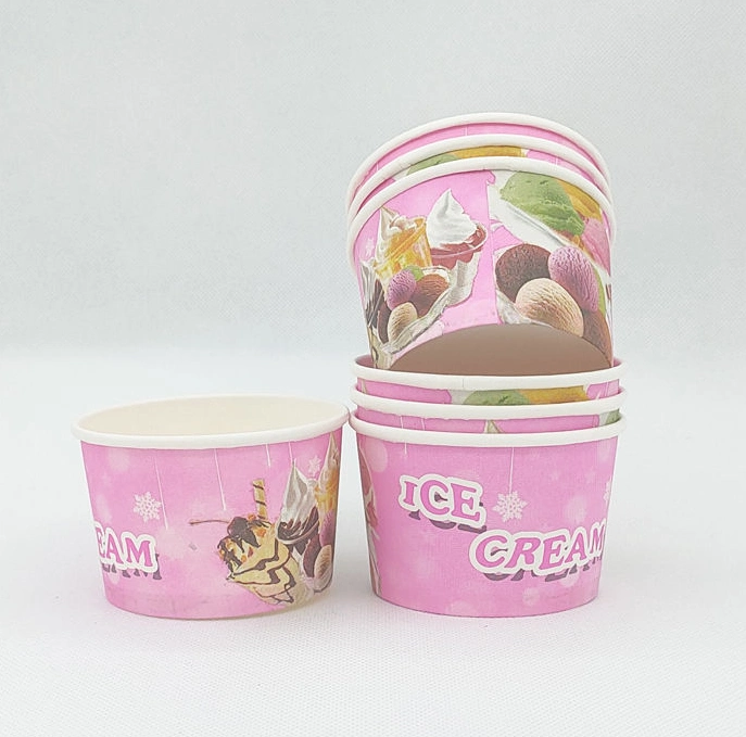 Impresión personalizada papel ecológico desechable envase de alimentos helado Caja redonda