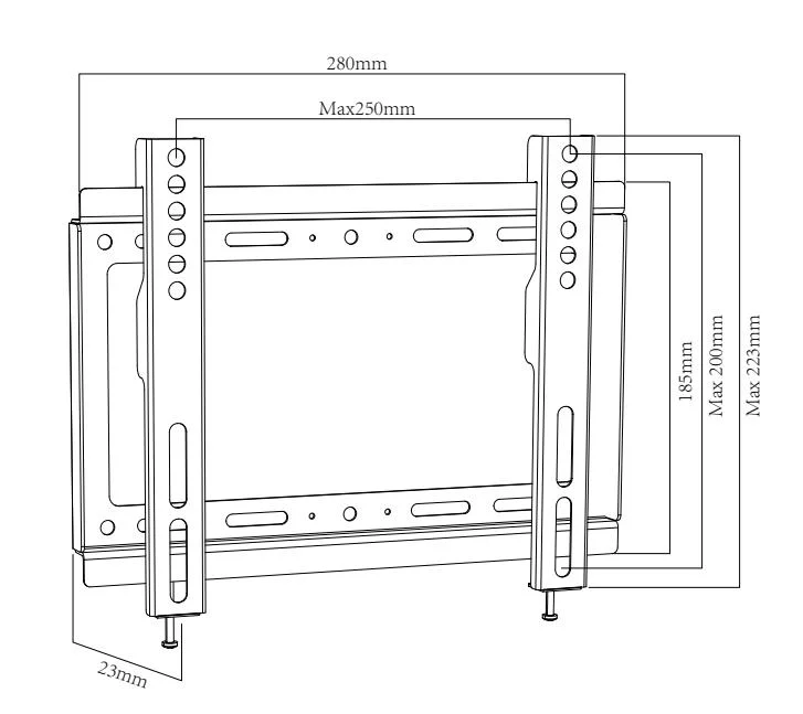 Universal 42 Zoll TV Mount LCD Feste TV-Halterung Max VESA 200*200mm TV-Wandhalterung