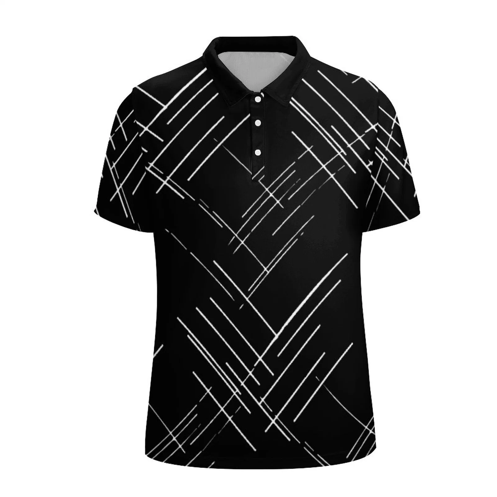 Hot Selling Fashion Cotton Spandex Silk Screen Printing Men's Polo Shirt with Rib Collar