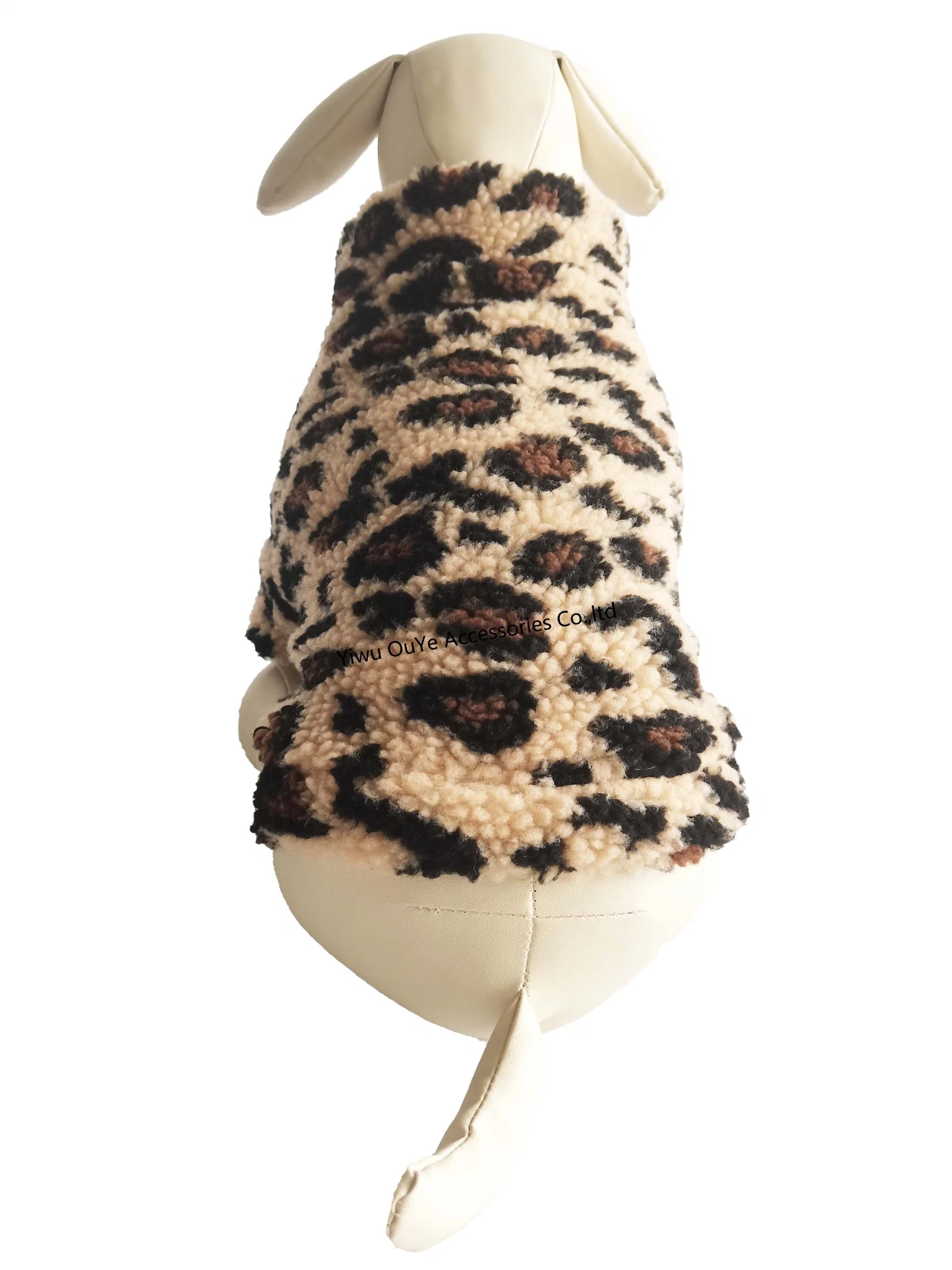 Qualität Dauerhafte Mode Zip Lamm Fleece Weich Gefüttert Leopard Hund Wintermantel Kleidung Haustierbekleidung