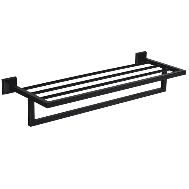 Brass Matt Black Sanitary Ware Bathroom Accessories Double Towel Bar