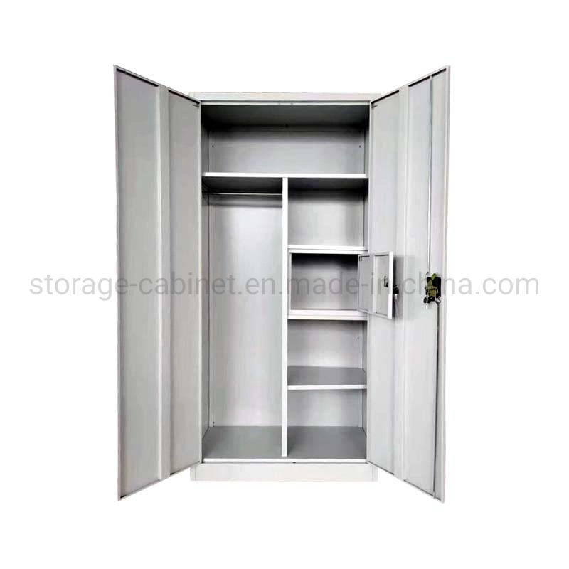 Almacenamiento al por mayor Cupboard de Hierro 2 ropa de Puerta Muebles de Acero Almirah Vestuario