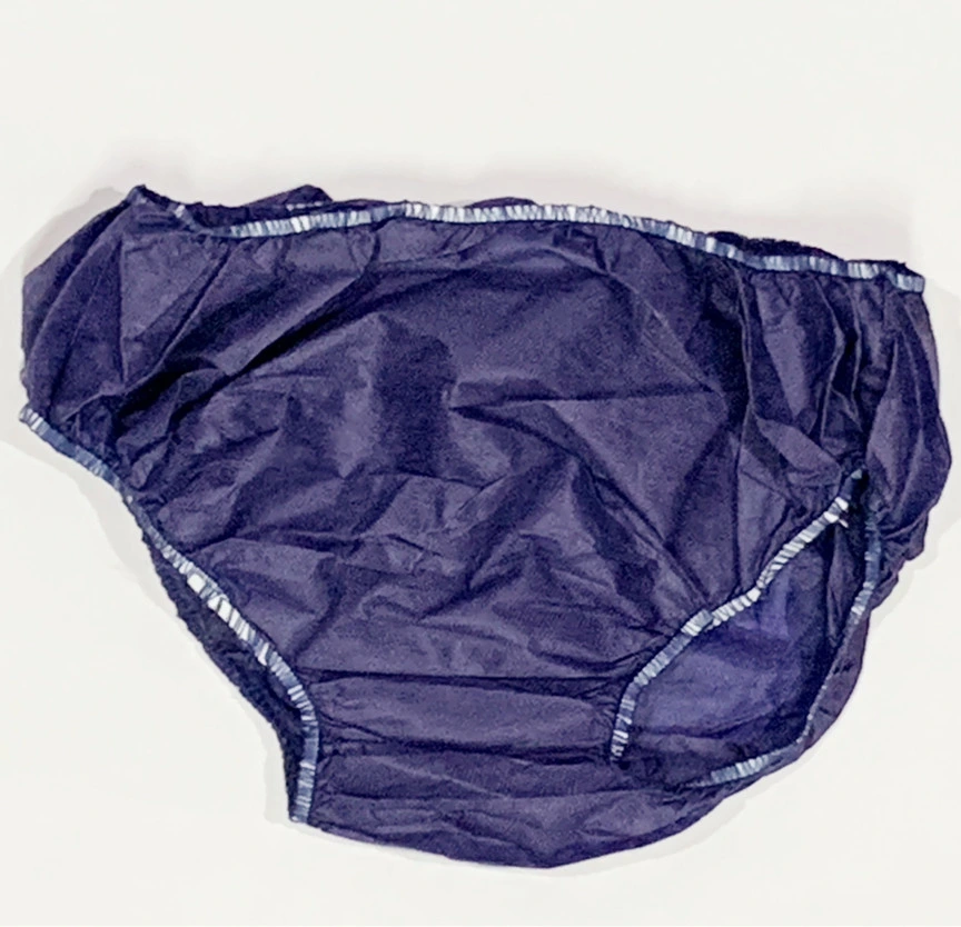 Unisex Dark Blue Triangle Shape Disposable Underpants Ventilate Soft Non-Woven PP Underwear