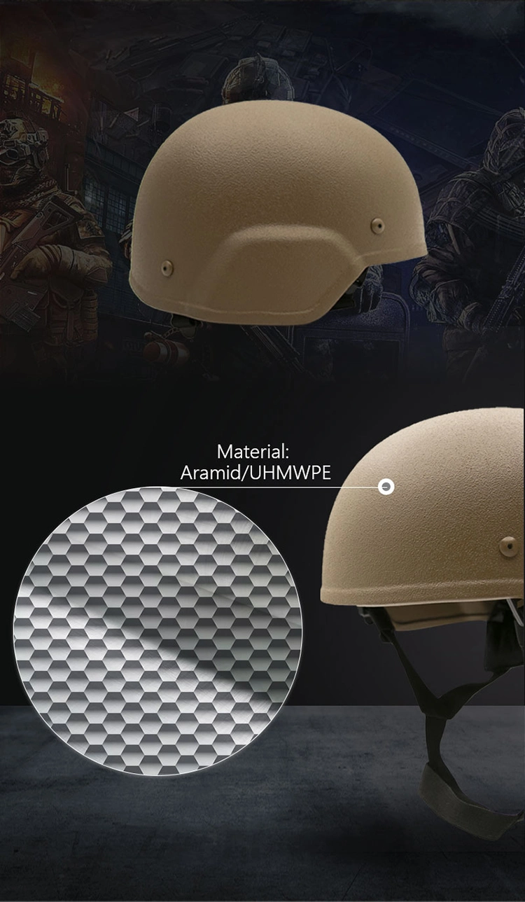 Nij Iiia Level Khaki Colour Military Mich Military Tactical Ballistic Combat Helmet Bulletproof Helmet