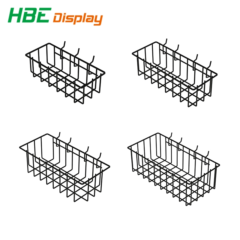 Plastic-Coated Black White Pegboard Storage Wire Basket Set