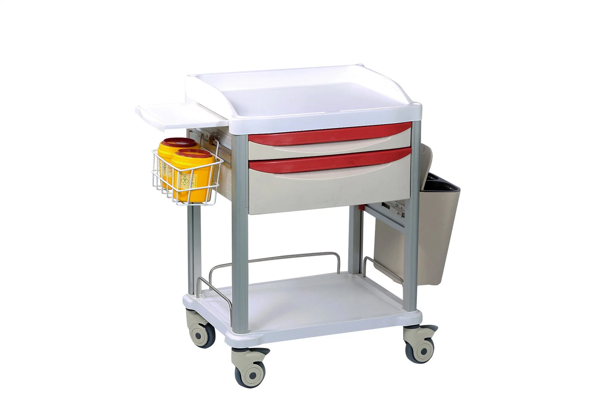 ABS Linen Trolley and Cart with Drawers for Medical, Emergency, Logistic, Laundry, Treatment, Medicine Distribution, Anesthesia as Hospital Equipment- E