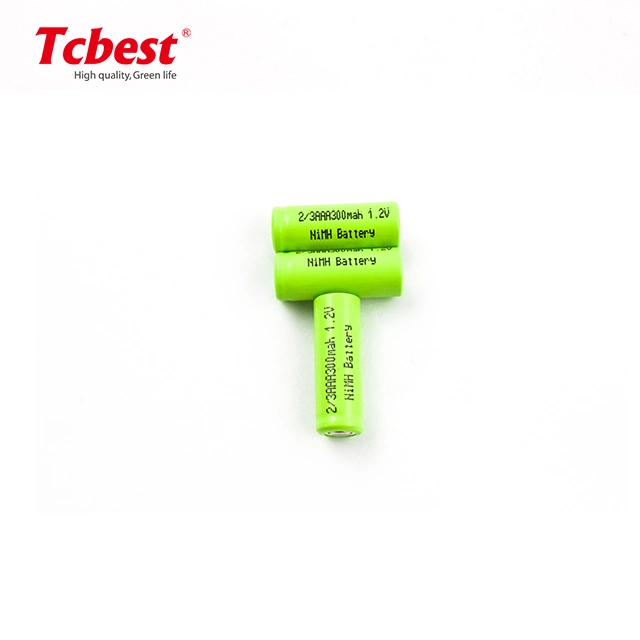 Economical 1.2V 3.6V 300mAh Rechargeable 2/3AAA NiMH Battery Pack for Solar Light