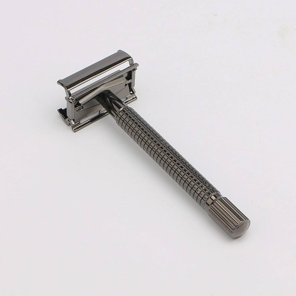 D642 Zero Waste Mens Butterfly Safety Shaving Razor Blade with Long Brass Handle