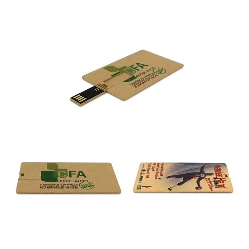 Eco Material Card Shape 10 Pack 1GB 2GB 4GB 8GB 16GB 32GB Pendriver Bulk Pendrive 32GB with Full Color Digital Printing Logo on Both Sides