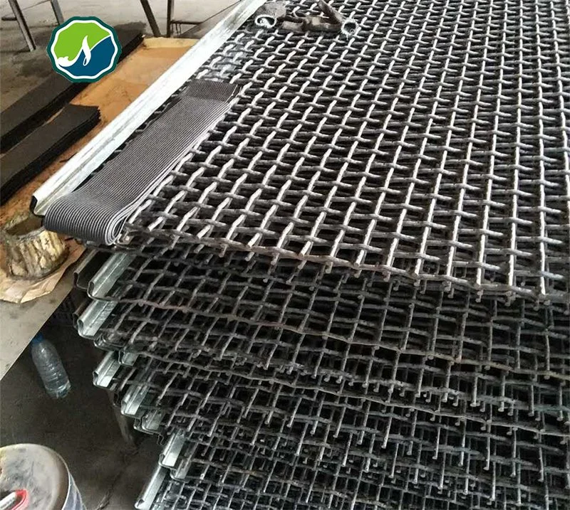 Manganese Steel Iron Wire Woven Quarry Rock Square Hole Crimped Wire Mining Screen Mesh