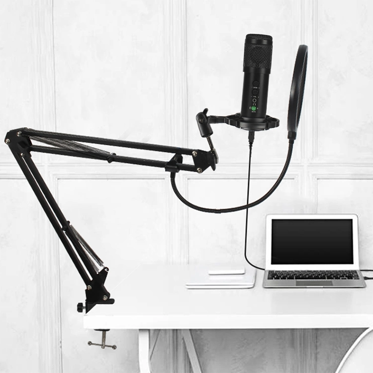 L'enregistrement Studio Professional Microphones USB Microphone à condensateur Microfono avec support Support PC