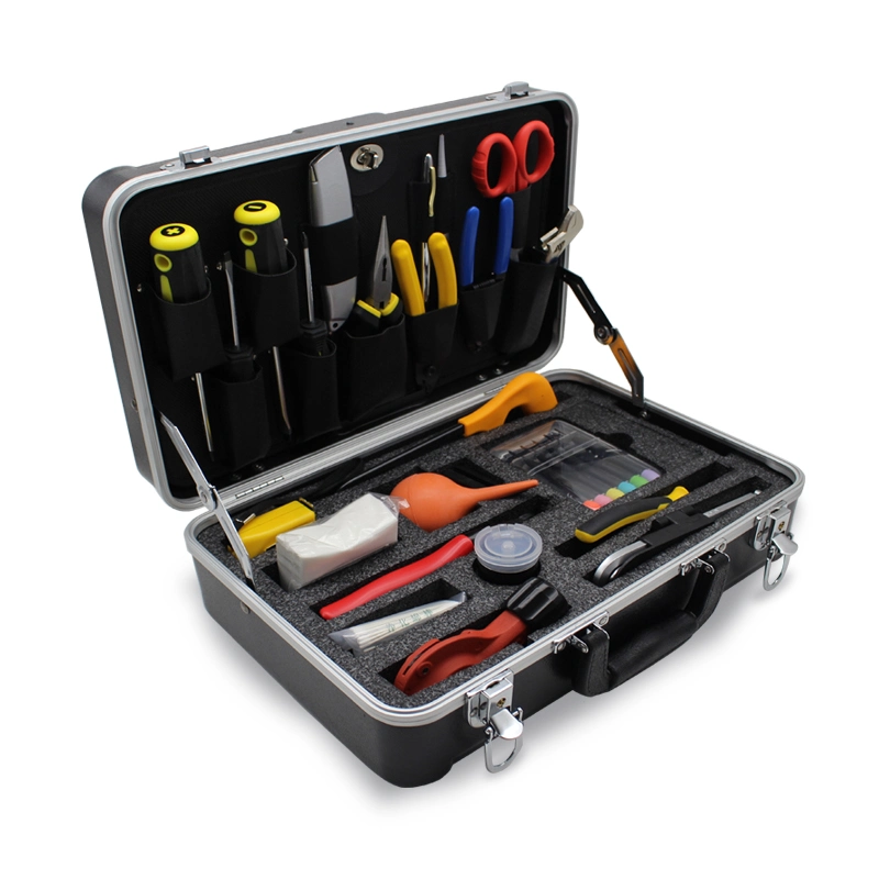 Shinho Kit d'outils de terminaison de fibre optique Accessoire d'outil de fusion d'épissure FTTH Kit d'outils tout-en-un de luxe pour l'épissure de fibre optique