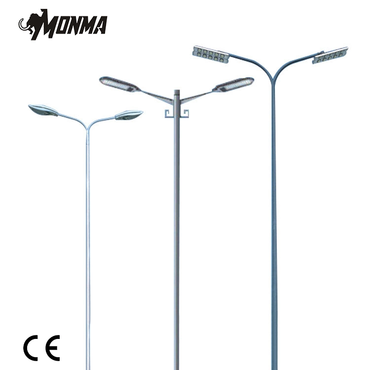 Customized Outdoor 4m 5m 6m 7m 8m 9m 10m 12m Double Single Arm Price Galvanized Steel Solar Street Light Pole Post Lamp Pole