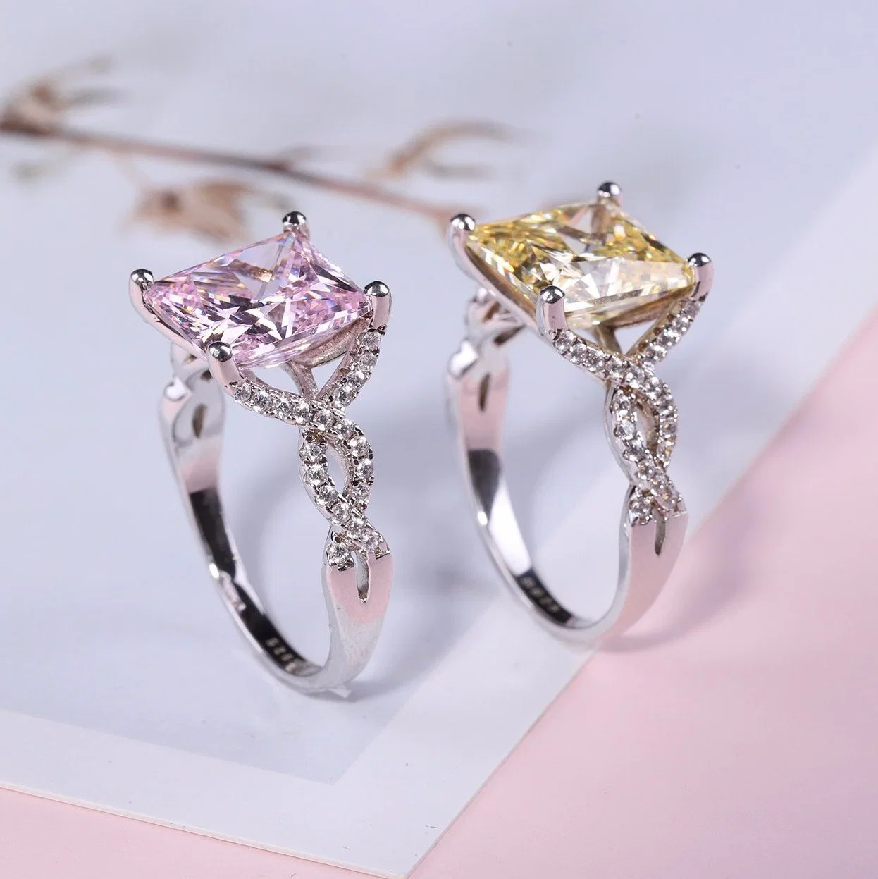 S925 Silver Diamond Jewelry CZ Rings