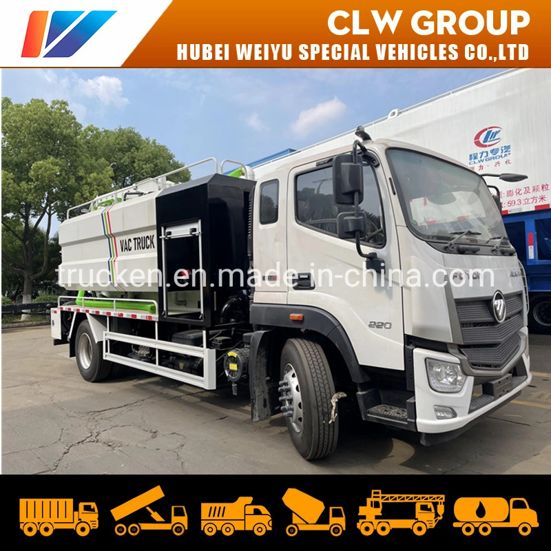 Foton/HOWO/JAC 4X2 12 Tons Vacuum Sewage/Sludge Cleaning Suction Truck