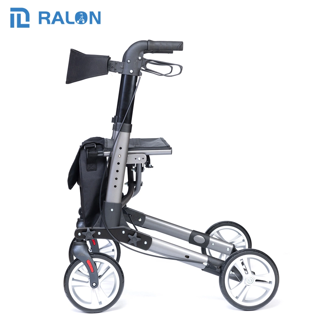 New Product 2023 4-Wheel Seat Walker Adult Rollator Walker with Seat for Elderly