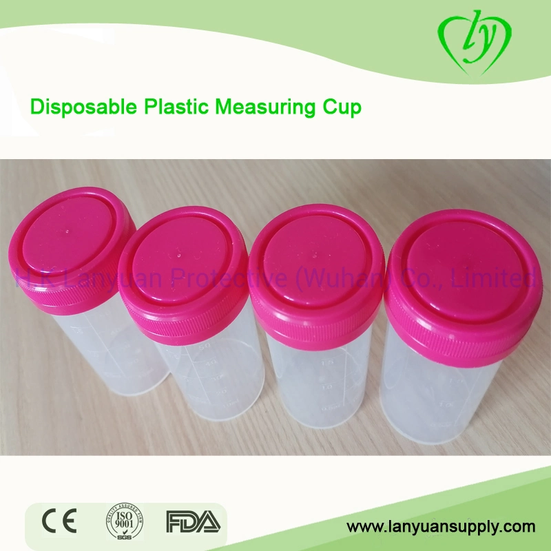 Sterile Urine Cup Plastic Specimen Tape Cover Measuring Cup