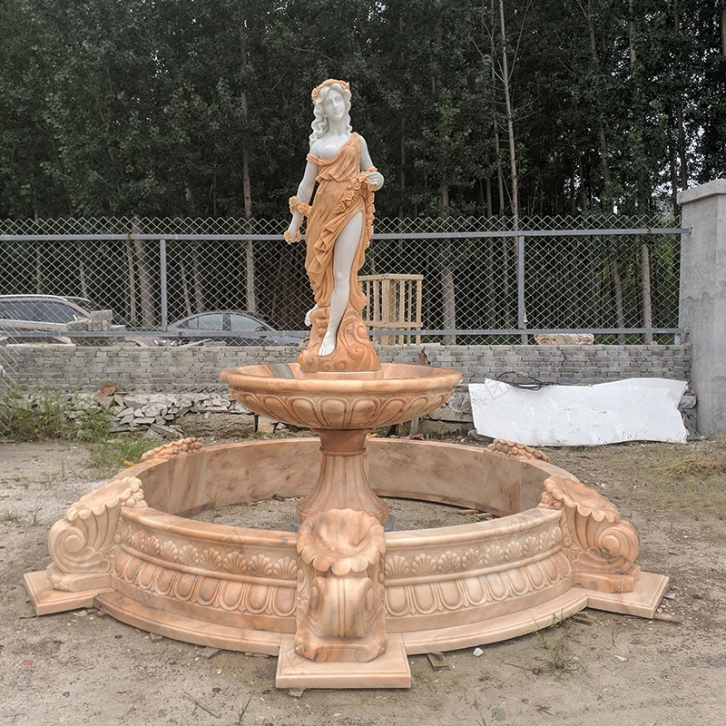 Schöne Garten 3 Tiers Hand Geschnitzt Natürlichen Weißen Stein Marmorbrunnen